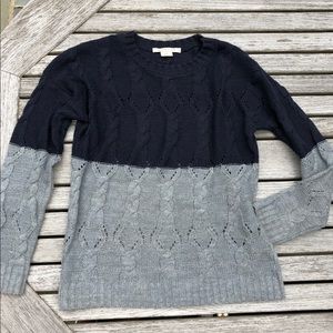 Urban Outfitters Colorblock Sweater, navy & gray